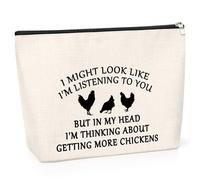 Chicken Gifts for Chicken Lovers Chicken Makeup Bag Chicken Themed Gifts Funny Christmas Birthday Presents for Daughter Sister Bestie Friend Animal Lovers Gifts Chicken Mom Farmer Cosmetic Bag