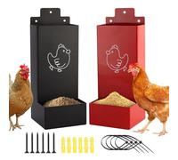 Chicken Grit and Oyster Shell Feeder, Oyster Shell and Grit Dispensers - Automatic Feeder Coop Accessories for Hens Poultry Pasture Ranch Indoor Outdoor Small Farms