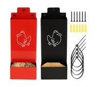 Chicken Grit and Oyster Shell Feeder | Oyster Shell and Grit Dispensers | Automatic Trough Coop Accessories for Indoor Outdoor Ranch Small Farms Backyard Pasture