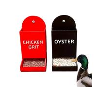 Chicken Grit Feeder, Hangable Poultry Feeding Trough, Duck Food Dispenser, Easy to Fill, Quick and Convenient Setup, 18.5x8x8.9cm, for Farm Backyard, Barn, Outdoor
