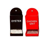 Chicken Grit Feeder, Poultry Feed Trough, Heavy Duty Design 2 Piece Hangable Chicken Feeding, 7.28x3.15x3.5 inches Sturdy Duck Food Dispenser for Coop and Cage Use