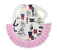 Chicken Harness Cute Plaid Print Ruffle Hem Comfortable Breathable Pet Poultry Walking Harness for Chicken Duck Goose (Marinero)