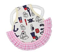 Chicken Harness for Duck Cute Plaid Print Ruffle Hem Pet Walking Harness Comfortable and Breathable Vest Harness for Chicken Duck Goose (Sailor)