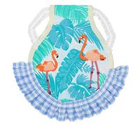 Chicken Harness Plaid Print Ruffle Hem, Comfortable Breathable Pet Walking Harness for Chicken Duck Goose - Soft Fabric, Stretchy Fit, Easy to Use and Clean (Bird)