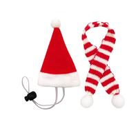 Chicken Hats for Hens, Christmas Santa Themed Pet Hat and Scarf Set with Adjustable Chin Strap, Perfect for Hens, Hamsters, Rabbits, Cats, Parrots, Puppies, Lizards, Farm Pets, or Holiday Decoration