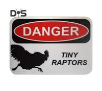 Chicken Hazard Sign 3D Printed Chick Danger Sign Indoor Outdoor Home Farm Garden Decorative Tiny Raptors Warning Sign