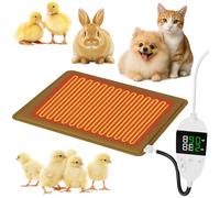 Chicken Heated Pads, Pet Heating Pad, Small Animal Indoor Outdoor Heating Pad, Waterproof, Warming Nesting Pad for Cat Dog Rabbit Chick Brooder Chicken Coop, Heating Plate for Pets (16" x 20" Brown)