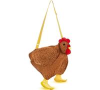 Chicken Hen Purse Bag Fluffy Shoulder Handbag - Cute Funny Animal Design with Red Comb & Yellow Feet, Soft Plush Shoulder Bag, Adjustable Strap Crossbody Bag for Daily Outings, Shopping Casual Use