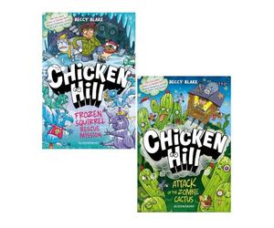 Chicken Hill 2 Books Collection Set by Beccy Blake - Attack of the Zombie Cactus & Frozen Squirrel Rescue Mission