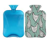 Chicken Hot Water Bottle with Fluffy Cover,2L Large Capacity,Animal Chicken Bottle Water Bag for Cosy Nights Relief Pain Back Neck and Shoulders