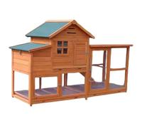 Chicken House, Chicken Coop Outdoor, Poultry Habitat Cage, Nesting Box, Wooden Duck House, Wire Fence, Deluxe Chicken Coop, Ramp, Double Deck