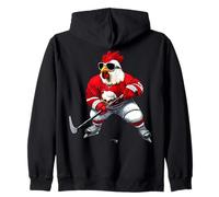 Chicken Ice Hockey Zip Hoodie