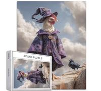 Chicken in a Wizard Costume 1000 Piece Jigsaw Puzzles for Adults Mountaintop Prophecy Art Jigsaw Puzzle Challenging Family Activity Games Colorful DIY Craft Puzzle for Home Decor Gifts 20×27 Inches