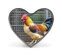 Chicken in Cage Lapel Pin Exquisite Fashion Brooches Personalized Buttons Badge Novelty Unique Button Pins Cute Heart Shaped Pins Metal Buttons for Backpack Hat Bag Jacket