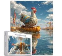 Chicken in Feather Cape 1000 Piece Jigsaw Puzzles for Adults Pumpkin Boat Art Jigsaw Puzzle Colorful DIY Puzzles for Home Decoration Gifts Family Puzzle Perfect for Game Nights 50×70cm