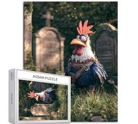 Chicken in The Cemetery 1000 Piece Jigsaw Puzzles for Adults Horror Atmosphere Art Jigsaw Puzzle Challenging Family Activity Games Colorful DIY Craft Puzzle for Home Decor Gifts 20×27 Inches