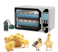 Chicken Incubators for Hatching Eggs,Automatic Humidity Incubator with Auto Egg Turner,Automatic Water Refill,Adjustable Spacing Egg Tray,3-in-1 Function:Incubation,Hatching,Brooding 2Layers