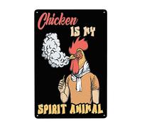 Chicken Is My Spirit Animal Vintage Aluminum Metal Poster Sign Decor-Retro Metal Tin Sign for Home Wall Decor, Kitchen, Bedroom, Signs Gift 12x16 Inch