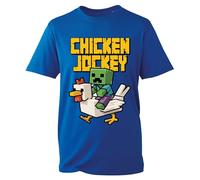 Chicken Jockey Gaming T-Shirt Gaming Boys Girls Fun Tee Baby Zombie Game Tshirt Rude Chicken Ride Birthday Shirt Unisex Kids Tops (Royal Blue, S)