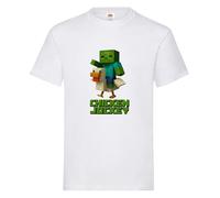 Chicken Jockey Kid's Children's T-Shirt Tshirt Tee Shirt Top Cute Funny Boys Girls Mine Unisex Craft White (UK, Age, 5 Years, 6 Years, Regular, Whte)