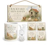 Chicken Keeper Box Set Backyard Hen haven Mug Plaque Keyring Coasters Gift