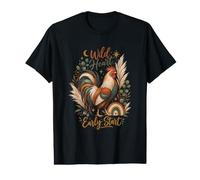 Chicken Keeper Wild Heart Early Start Boho Rooster Farm Life Value Graphic T-Shirt