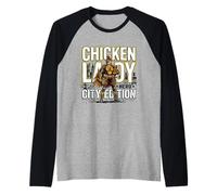 Chicken Lady Superhero Urban Silkie Chicken Whisperers Mom Raglan Baseball Tee