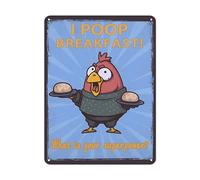 Chicken Laying Eggs Metal Tin Signs-Metal Tin Signs Exquisite Wall Art Decor Inspirational Gift Positive Affirmations Hanging for Office Classroom Home Living Room Bedroom Wall Decor 12"x16"