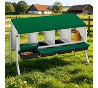 Chicken Laying Nest Automatic Rolling Run System Galvanised Metal Wall Mounted with Metal Legs Durable Ideal for Chicken Coop Clean Eggs Green Four Compartments + Holder