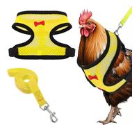 Chicken Leashes Harnesses Set Double Adjustment No Pull Comfortable Mesh Vest Outfit Outdoor Control Rope for Rabbit Ferret Squirrel Hens Ducks Geese (Yellow,XS)