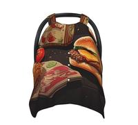 Chicken Leg Burger Drink Baby Car Seat Canopy Cover, Multi Use Breathable Nursing Breastfeeding Covers for Mom Soft Stroller Sun Shade Newborn Shower Gift