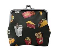 Chicken Leg Burger Drink Printing Minimalist Lightweight Wallet for School and Work Commutes,Concerts Travel Kit Wallet