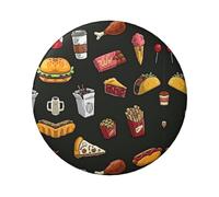 Chicken Leg Burger Drink Round Badge - Durable Tin Plate Design With Full Front Print, Perfect For Custom Gifts And Apparel Decoration