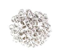 Chicken Leg Poultry Identification Rings, 100 Pcs Multicolor Multiple Sizes Poultry And Pigeon Foot Rings(Poultry White,Adjustable Size (2-2.4cm))