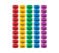 Chicken Leg Poultry Identification Rings, 100 Pcs Numbered Plastic Chicken Foot Rings Multicolor 1.6-2.0cm(Inner Diameter 1.8cm)