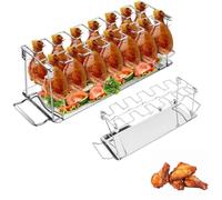 Chicken Leg Rack for Grill,14 Slots BBQ Chicken Drumsticks Holder,Chicken Wing Rack,Stainless Steel Grill Racks Roaster Stand for Grill,Oven,Charcoal Grill,BBQ Accessories