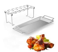 Chicken Leg Rack for Grill,14 Slots BBQ Chicken Drumsticks Holder,Chicken Wing Rack,Stainless Steel Grill Racks Roaster Stand for Grill,Oven,Charcoal Grill,BBQ Accessories