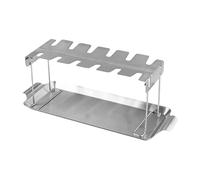 Chicken Leg Rack for Smokers - Chicken Rack for Grill | 12 Grill Chicken Leg Rack Slots with Tray | Non-Stick Stainless Steel Holder Easy to Use Dishwasher Safe for Cooking Oven Terr