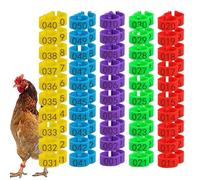 Chicken Leg Ring - Fastening Numbered Band, PC Round Tag 0.63 Inch, Poultry Thigh, Lightweight Fowl Identifier | Farm Supply for Ducks Pigeons Geese Flock, Chickens Ducks Leg Rings On R