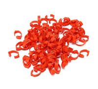 Chicken Leg Rings 100pcs Adjustable Chicken Foot Ring 5 Colors Numbered Identification Leg Rings Clip For Poultry Chickens Ducks Geese Parrot(Red)