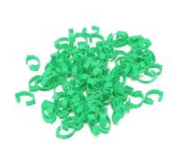 Chicken Leg Rings 100pcs Adjustable Chicken Foot Ring 5 Colors Numbered Identification Leg Rings Clip For Poultry Chickens Ducks Geese Parrot(Green)