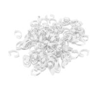 Chicken Leg Rings 100pcs Adjustable Chicken Foot Ring 5 Colors Numbered Identification Leg Rings Clip For Poultry Chickens Ducks Geese Parrot(WHITE)