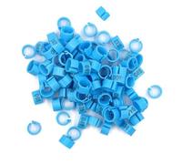 Chicken Leg Rings 100Pcs Pigeon Foot Rings Poultry With Words Plastic Chicken Goose Birds Colored Training Supplies(Light Blue)