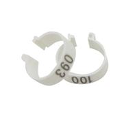 Chicken Leg Rings 20mm Chicken Digital Clip Ring Plastic Identification NO. 1-100 Poultry Foot Coop Feeding Supplies 100 Pcs(WHITE)