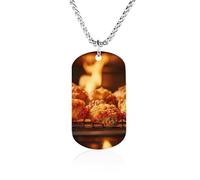 Chicken Legs On The Grill Funny Memorial Necklace Lightweight Printed Photo Necklaces Metal Tag Pendant