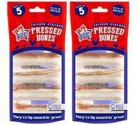 Chicken Lickin Bone with Chicken Dog Treats Ingredients - Bone-Shaped Design - Nutritional Benefits - Essential For Your Dog's Muscle Development And Overall Well-being - Pack of 2 x 5