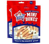 Chicken Lickin Mini Bones Dog Treats - Pack of 2 - Rich in Protein and Helps Reduce Plaque - Satisfies Dog Chewing Instincts