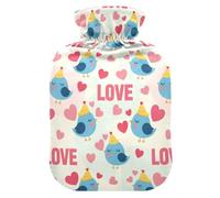 Chicken Love Beige Hot Water Bottle with Cover for Pain Relief Hot Water Bed Warmer for Pregnant Women, 1L