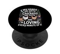 Chicken Lover Gardening Farmer and Gardener Humor for Women PopSockets Adhesive PopGrip