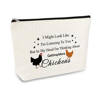Chicken Lover Gift Makeup Bag Crazy Chicken Lady Gifts Cosmetic Bag Chickens Themed Animal Lover Gift for Women Girls Birthday Christmas Gifts for Daughter Sister Bestie Friend Travel Makeup Pouch